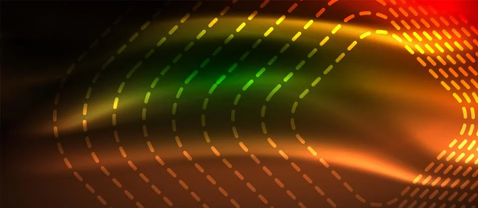 Dark background with neon glowing elements, shiny motion concept 스톡 일러스트