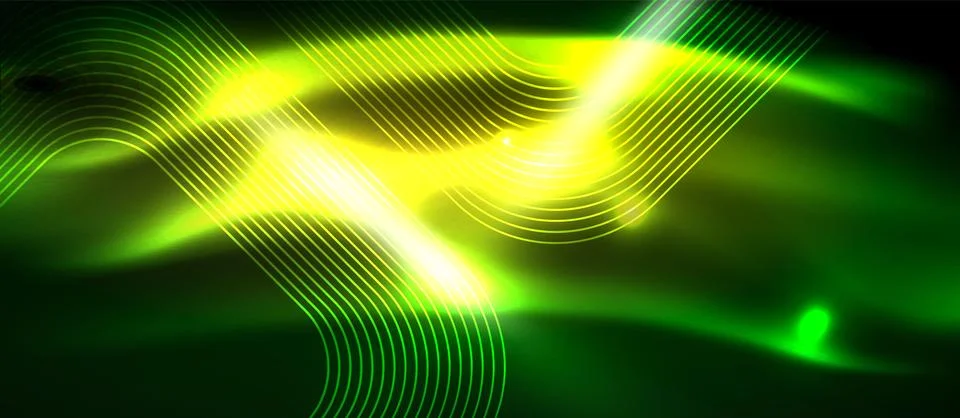 Dark background with neon glowing elements, shiny motion concept 스톡 일러스트