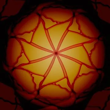 Dark background with orange unusual elements on the circle for design. Stock Illustration