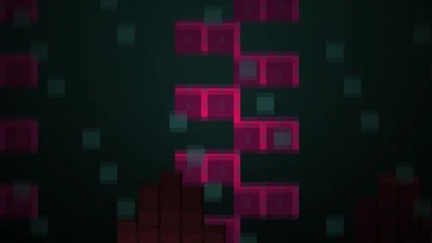 Dark background with pink grid patterns. Stock Footage 335106303