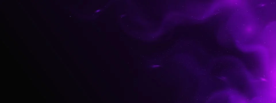 Dark background with purple smoke cloud and sparks Ilustração Stock