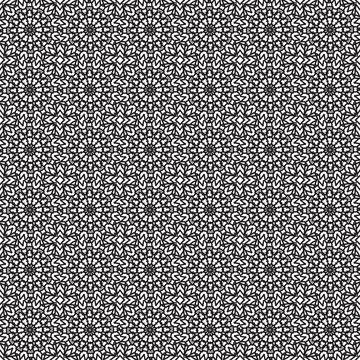 Dark background, repeating white floral pattern, textile design, seamless t.. Stock-Illustration
