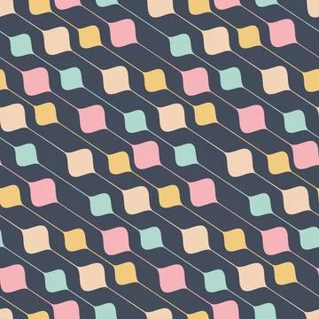 Dark background seamless pattern with pink blue yellow bead, illustration for Stock Illustration