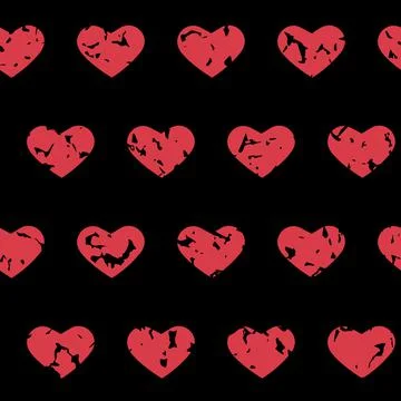 Dark background seamless pattern with repeating hearts, design for decoration Stock Illustration