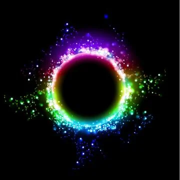 Dark background with shiny round frame Stock Illustration