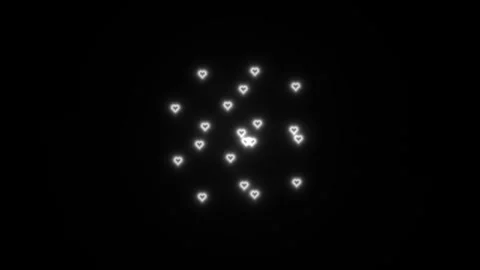 A dark background shows multiple white heart shapes Stock Footage 338225297