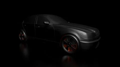 Dark background with silver car and red flares Illustrazione stock