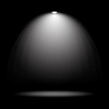 Dark Background with Single Spotlight and Shadowed Stage Effect Stock Illustration