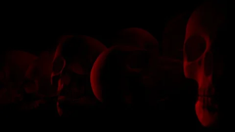 Dark Background of Skulls Stock Footage 121313166