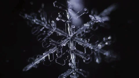 Dark background with snowflake that is turn to water drop Stock-Footage 73001887