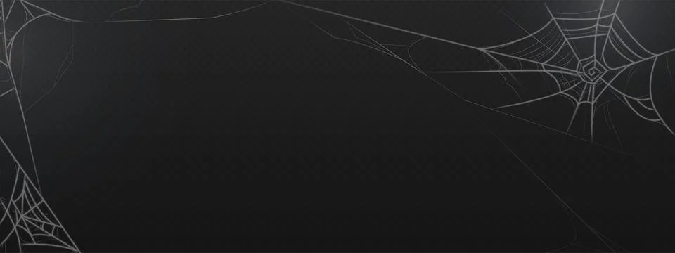 Dark background with spider threads in corners. Stock Illustration