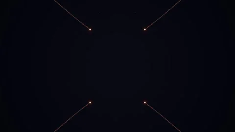 A dark background with symmetrical, angular line patterns Stock Footage 330075831
