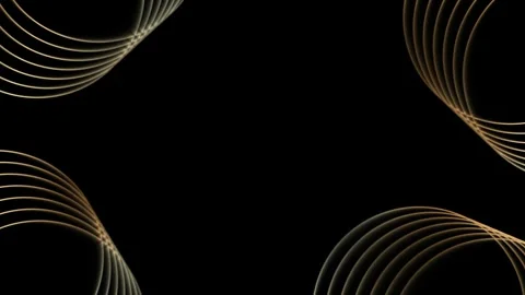 On a dark background, there are curved golden lines on the sides , and in the Stock Footage 282174861