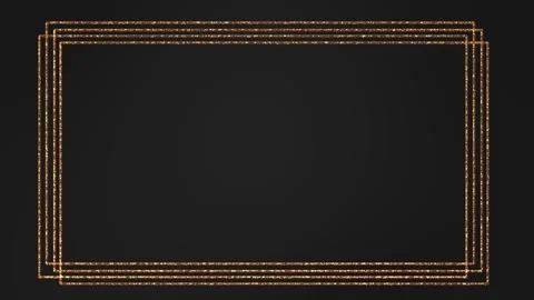 On a dark background, there is a golden frame of lines with free space for text Stock Footage 321638594