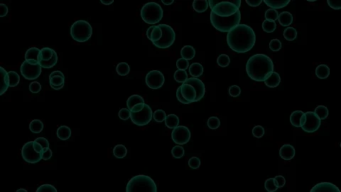 Dark Background With Transparent Green Bubbles image Video stock 318235516