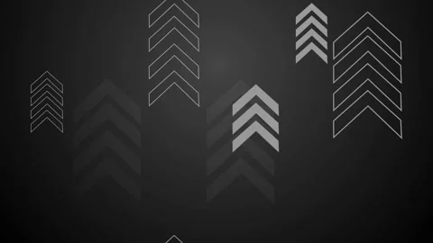 Dark background with upward-pointing chevron arrows modern geometric patter.. Stock Footage 337071239