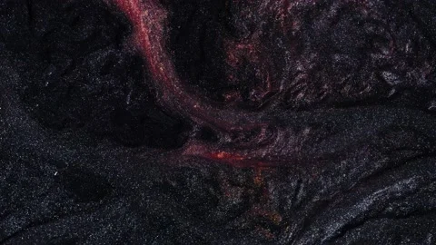 Dark background video with silver and orange glitters. Footage with liquid Stock-Footage 214688452