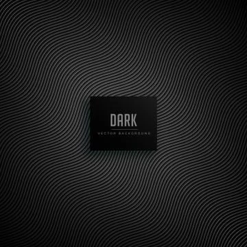 Dark background with wavy pattern lines Stock Illustration