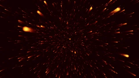 On a dark background, yellow red lights, burning comets are slowly flying Stock Footage 265897458
