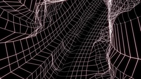 Dark background.Design.A bright cobweb pink corridor in abstraction that sways Stock Illustration