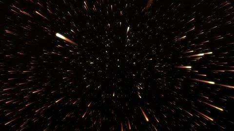 Dark background.Design. Bright flying lights on the background that fall in 3d Illustrazione stock