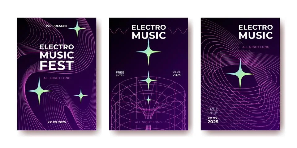 Dark backgrounds with electro wave patterns Stockillustratie