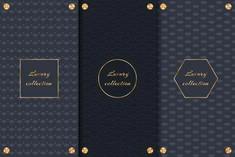 Dark backgrounds with gold elements Stock Illustration
