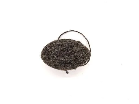 Dark ball of thread. one dark ball of thread on a white background top view Stock Photos