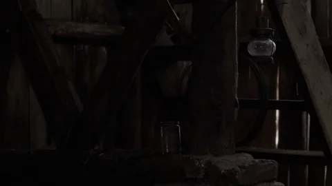Dark Barn Interior Stock Footage 93149218