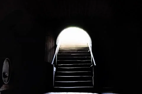 Dark basement stairs Stock Photos