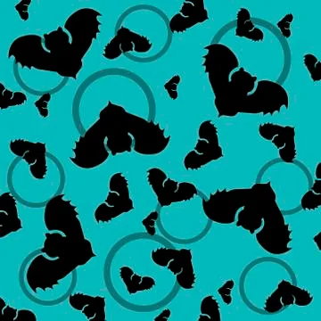 Dark bats on a blue background Stock Illustration