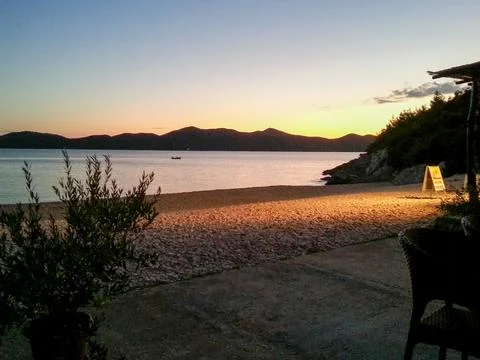 Dark Beach at Night Stock-Fotos