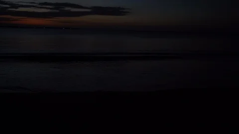 Dark Beach Sunset Stock Footage