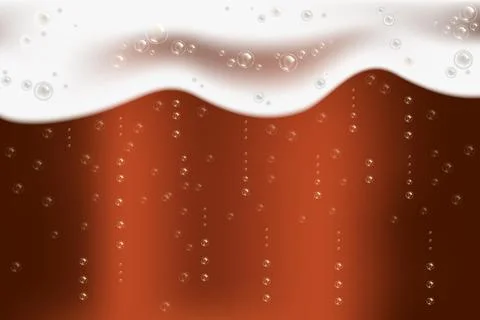 Dark beer foam with bubbles on beer glass vector illustration Stock Illustration