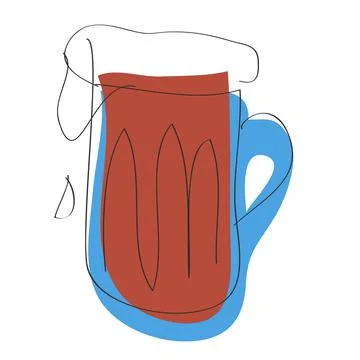 Dark beer mug Stock Illustration