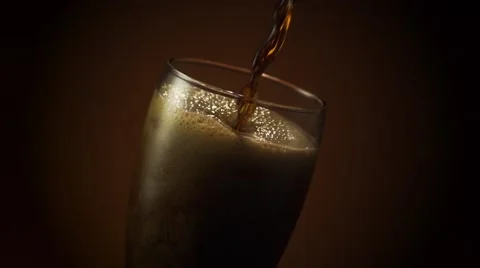 Dark Beer Poured Stock Footage 63685078
