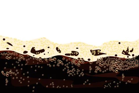 Dark beer texture. Background dark beer with foam and bubbles Stock Illustration