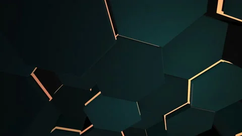 Dark big black hex grid pattern and neon light 스톡 동영상 171144296