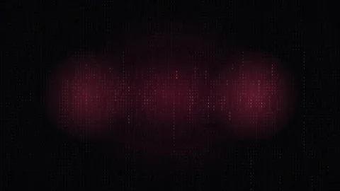 Dark binary code background with a deep red glow behind the digits 動画素材 344643710
