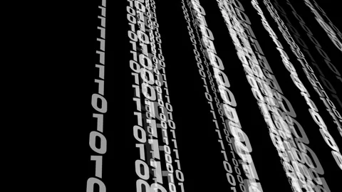 Dark binary code background for digital communication and data transmission. Video stock 252087243