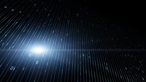 Dark binary numbers network with lines loop animation Stock Footage 345329542