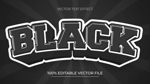 Dark black 3d editable text style effect premium vector イラスト素材