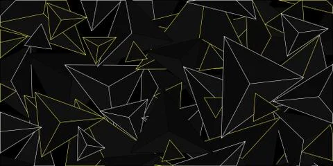 Dark Black Abstract Background With Geometric Shapes Stock Illustration