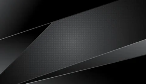 Dark black abstract background with geometric polygon shapes and carbon fiber Stock Illustration
