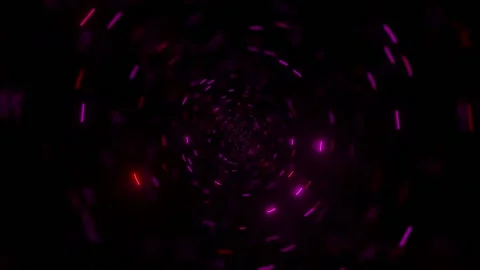 Dark black background with pink glowing neon lights flying Stock Footage 160529779