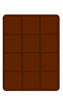 Dark black chocolate bar square element candy sugar sweet food dessert delicious Stock Illustration