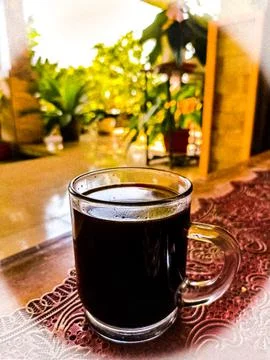 Dark black coffee Stock Photos