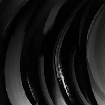Dark Black Curved Brush Arc Abstract Background Stock Illustration