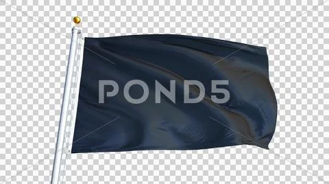 Dark black flag, close up, isolated with alpha channel Stock Photos