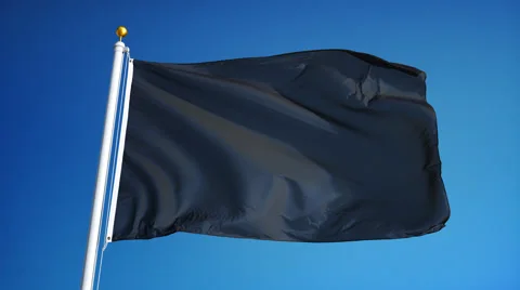 Dark black flag in slow motion seamlessly looped with alpha Stock Footage 65515093